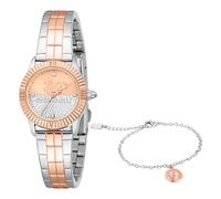 Just Cavalli Set Mini Raffinata - Orologio Da Polso Da Donna Al Quarzo Moda Bracciale E Cassa In Acciaio Inox Di Colore Oro Quadrante Analogico Oro - JC1L328M0095