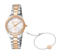 Just Cavalli SET Pacentro - Orologio da polso da donna al quarzo Moda bracciale e cassa in Acciaio INOX di colore Oro display analogico grigio - JC1L267M0105