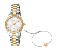 Just Cavalli SET Pacentro - Orologio da polso da donna al quarzo Moda bracciale e cassa in Acciaio INOX di colore Oro display analogico grigio - JC1L267M0085
