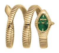 Just Cavalli Signature Snake Aurela - Orologio Da Polso Da Donna Al Quarzo Moda Bracciale E Cassa In Acciaio Inox Di Colore Oro Quadrante Analogico Verde - JC1L374M0035