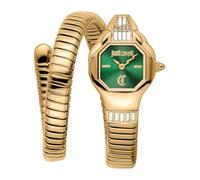 Just Cavalli Signature Snake Brillante Snake - Orologio Da Polso Da Donna Al Quarzo Moda Bracciale E Cassa In Acciaio Inox Oro Quadrante Analogico Verde - JC1L326M0035