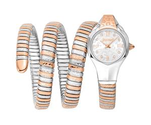 Just Cavalli Signature Snake Ravenna - Orologio Da Polso Da Donna Al Quarzo Moda Bracciale E Cassa In Acciaio Inox Di Colore Grigio Quadrante Analogico Grigio - JC1L271M0065