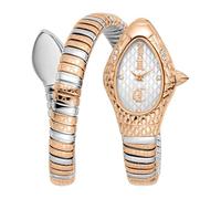 Just Cavalli Signature Snake Vetra - Orologio Da Polso Da Donna Al Quarzo Moda Bracciale E Cassa In Acciaio Inox Di Colore Oro Quadrante Analogico Grigio - JC1L373M0065