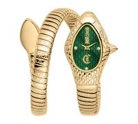 Just Cavalli Signature Snake Vetra - Orologio Da Polso Da Donna Al Quarzo Moda Bracciale E Cassa In Acciaio Inox Di Colore Oro Quadrante Analogico Verde - JC1L373M0035