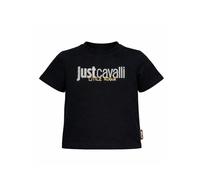 Just Cavalli T-shirt bambina con logo strass nero