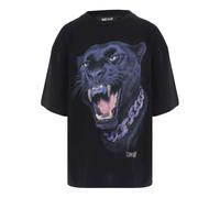 Just Cavalli - T-shirt con logo in strass - - Tops - Donna - Nero - S