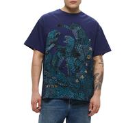 Just Cavalli T-shirt manica corta Full Leopard blu M