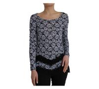 Just Cavalli - Top a Maniche Lunghe in Pizzo Floreale Blu - - Blouses & Shirts - Donna - Blu - M