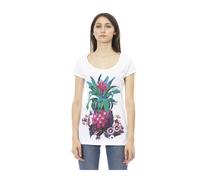 Just Cavalli, ,Tops ,Donna ,Bianco ,XL T-shirt da mare con stampa frontale