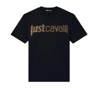 Just Cavalli, ,Tops ,Donna ,Nero ,L T-shirt in Cotone con Logo