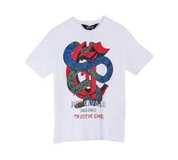 Just Cavalli - Tshirt Serpenti Logo Gotico - - Tops - Uomo - Bianco - L