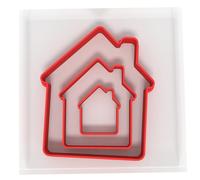 JUST CUTTERS Formine a forma di casa, set di 3 taglierine in plastica per cottura, fondente, argilla, pasticceria, glassa, gioielli (3/5/8 cm)