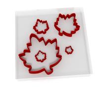 JUST CUTTERS Stampini a forma di foglia d'acero, set di 5 formine in plastica per cottura, fondente, argilla, pasticceria, glassa, gioielli (1,5/2/3/5/8 cm)