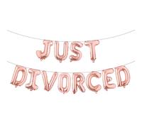 Just Divorced, striscione con palloncino "Goodby", decorazione per feste, divorzio, decorazione per feste (just divorzied, oro rosa)