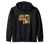 Just Drop It Funny Logger Woodworker Chainsaw Arboricoltore Dad Felpa con Cappuccio