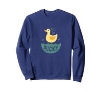 Just Ducky: Simpatica paperella di Gomma Gialla Divertente per Il Bagno Felpa, Unisex per Adulti, Navy, S