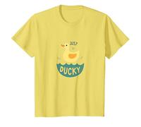 Just Ducky: Simpatica paperella di Gomma Gialla Divertente per Il Bagno Maglietta, Bambini, Limone, 8 Anni