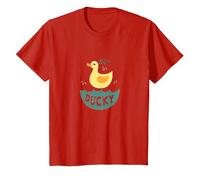 Just Ducky: Simpatica paperella di Gomma Gialla Divertente per Il Bagno Maglietta, Bambini, Rosso, 10 Anni