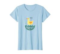 Just Ducky: Simpatica paperella di Gomma Gialla Divertente per Il Bagno Maglietta, Donna, Celeste, 3XL