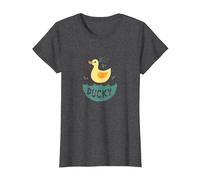 Just Ducky: Simpatica paperella di Gomma Gialla Divertente per Il Bagno Maglietta, Donna, Grigio Scuro, L