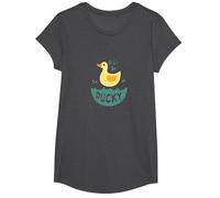 Just Ducky: Simpatica paperella di Gomma Gialla Divertente per Il Bagno Maglietta, Ragazze, Grigio Scuro, M