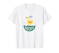 Just Ducky: Simpatica paperella di Gomma Gialla Divertente per Il Bagno Maglietta, Uomo, Bianco, 4XL