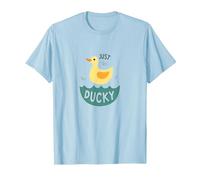 Just Ducky: Simpatica paperella di Gomma Gialla Divertente per Il Bagno Maglietta, Uomo, Celeste, XXL