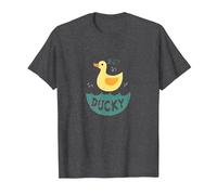 Just Ducky: Simpatica paperella di Gomma Gialla Divertente per Il Bagno Maglietta, Uomo, Grigio Scuro, 6XL