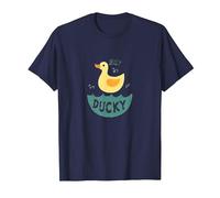 Just Ducky: Simpatica paperella di Gomma Gialla Divertente per Il Bagno Maglietta, Uomo, Navy, M