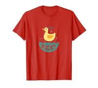 Just Ducky: Simpatica paperella di Gomma Gialla Divertente per Il Bagno Maglietta, Uomo, Rosso, XL