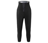 Just Fab - Pantaloni da yoga e sauna, da donna, a vita alta, leggings dimagranti, per allenamento, body shaper cosce e sonno, Argento, 4XL