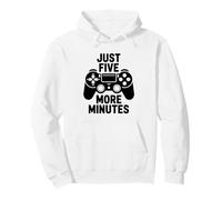 Just Five More Minutes Funny Gamer Citazione Felpa con Cappuccio