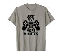 Just Five More Minutes Funny Gamer Citazione Maglietta