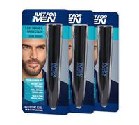 Just for Men 1-Day Beard & Brow Color, Temporary Color for Beard and Eyebrows, For a Fuller, Well-Defined Look, Up to 30 Applications, Dark Brown, Ships in Eco-Friendly Packaging (Pack of 3)