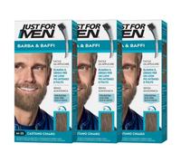 Just For Men Barba & Baffi, Tinta Per Barba Uomo, Tintura Senza Ammoniaca, Elimina I Peli Grigi, Con Pettine Applicatore, Colore Castano Chiaro, M25 (3 Pack)