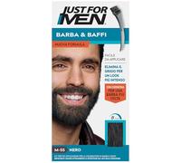 Just For Men Barba & Baffi, Tinta Uomo Con Cheratina, Colore Nero M55 | Tinta con Cheratina per una barba più folta, senza ammoniaca, elimina i peli grigi, con pettine applicatore incluso