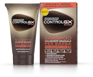 Just For Men Control GX - Lavaggio per barba Riduttore, per risultati sottili e naturali, tutte le sfumature, 118 ml.
