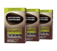 Just For Men Control GX, Shampoo Anti-Grigio Graduale Uomo, 118 ml (3 Pack) | Shampoo Colorante Uomo, con Cheratina, Riduce Gradualmente Il Grigio dei Capelli, Per Un Look Naturale