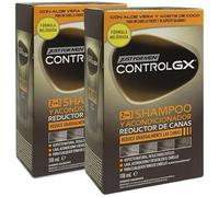 Just for Men Control GX - Shampoo & Balsamo da uomo 2 in 1 riducente grigio, 118 ml x 2 unità - Pack Promoo