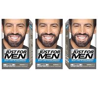 Just For Men M55 - Set di 3 pennelli per la cura della barba, baffi, colore nero naturale