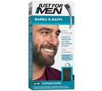 Just For Men Baffi & Barba, Colore della barba, Tinta, Colore della barba, Elimina i capelli grigi per un aspetto più completo, con pennello applicatore, colore marrone scuro, M45