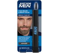 Just For Men Ritocco Istantaneo Per Barba E Sopracciglia Bianche, Colore Temporaneo Per Un Look Più Pieno E Definito Fino A 30 Applicazioni, Castano Medio