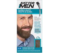 Just For Men Tintura Baffi E Barba, Rimuove I Capelli Grigi Per Un Aspetto Più Spesso E Pieno, Con Pennello Applicatore Incluso, Colore Marrone Chiaro Medio, M30