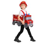 JUST FOR PARTY Camion dei pompieri per bambini, con sirena e luci antincendio, regalo per ragazzi e ragazze (5-7)