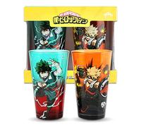 JUST FUNKY My Hero Academia Deku & Bakugo - Set di 2 bicchieri da birra da 473 ml, Izuku, Kachan, Detroit Smash, One for All | MHA | Kitchen Deco | Licenza ufficiale