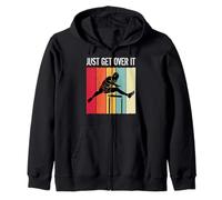 Just Get Over It Track Field Hurdle Hurdling Runner Felpa con Cappuccio