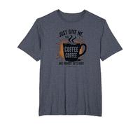 Just Give Me Coffee - Maglietta Divertente con Grafica Caffeine Addict Maglietta, Uomo Taglie Grandi, Pervinca, 4X Tall