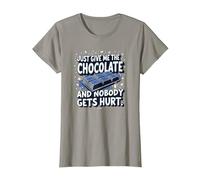 Just Give Me The Chocolate Funny Food Lover - Grafica Maglietta, Donna, Ardesia, S
