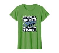 Just Give Me The Chocolate Funny Food Lover - Grafica Maglietta, Donna, Erba, M