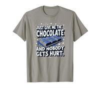 Just Give Me The Chocolate Funny Food Lover - Grafica Maglietta, Uomo, Ardesia, L